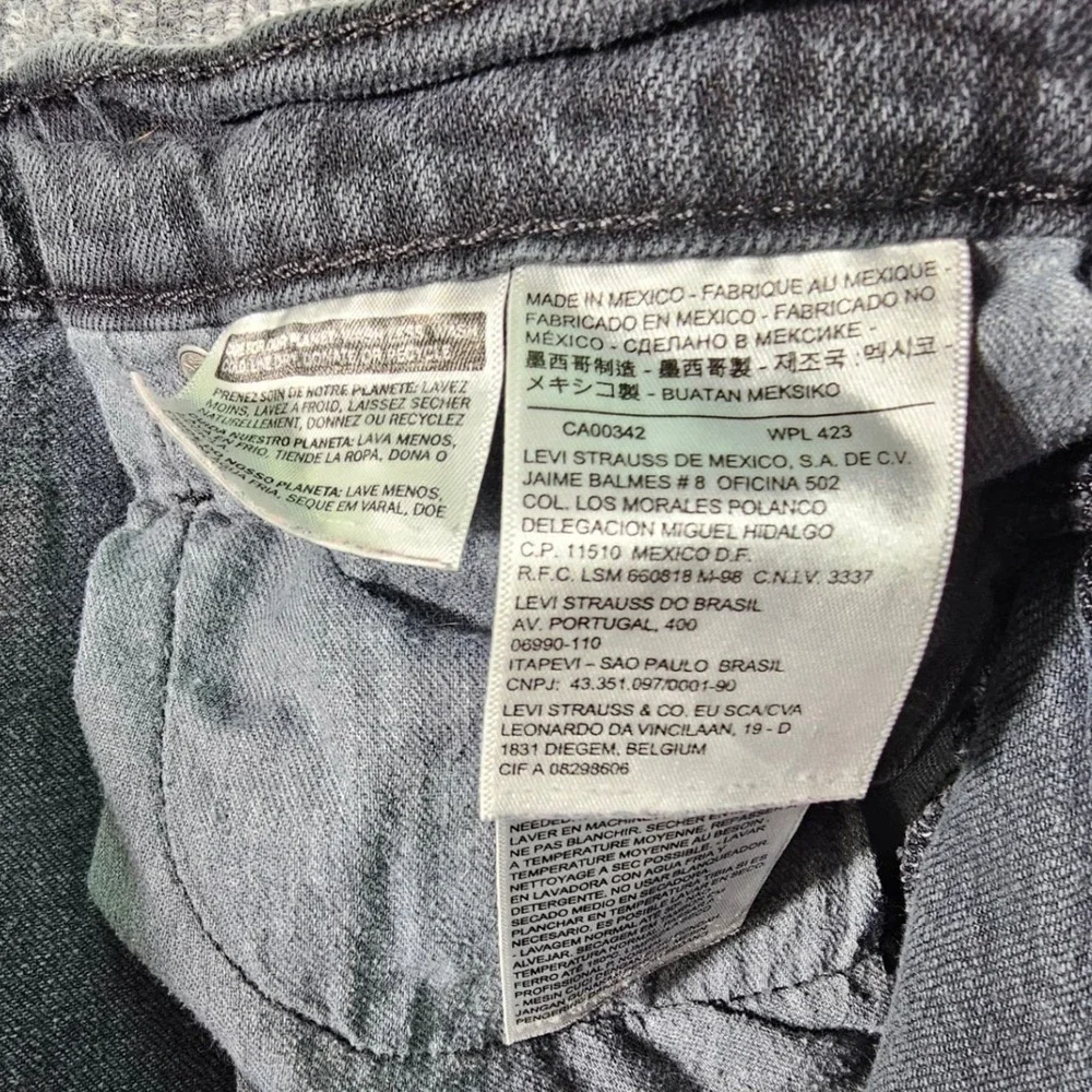 Levi's 511 Slim Fit Jeans 38x30 Faded Black Charcoal 04511-4406 Denim Mens Pants